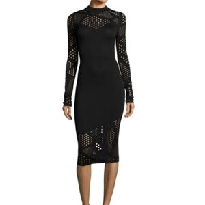Milly Elegant Black Long-Sleeve Dress
